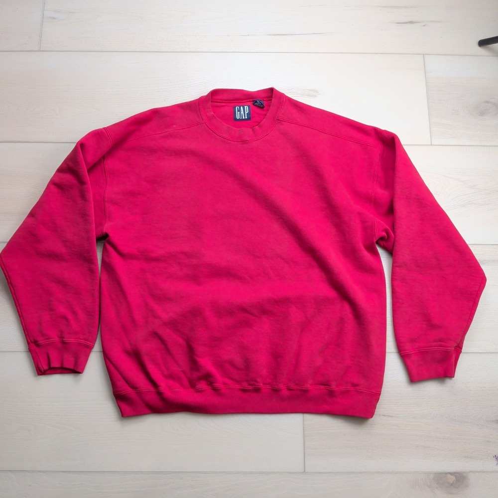 Vintage‎ Gap Crewneck Sweatshirt Mens XL Red Cotton Blend Pullover Made in USA